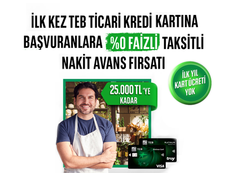 25.000 TL'ye varan %0 Faizli Taksitli Nakit Avans!