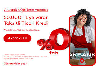 Mobilden Akbank’lı olanlara %0 faizli 50.000TL Taksitli Avans
