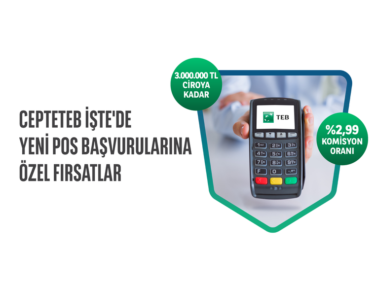 Yeni Pos Başvurularınıza Özel %2,99 Komisyon Oranı!